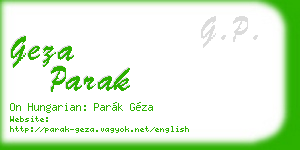geza parak business card
