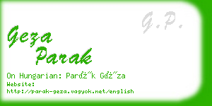 geza parak business card